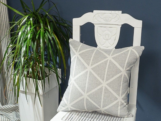 Μαξιλαροθήκη Διακοσμητική Manarola 04 Grey Teoran 43X43 Βαμβάκι-Πολυέστερ
