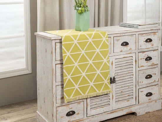Τραβέρσα Manarola 08 Lime Teoran 45X180 Βαμβάκι-Πολυέστερ