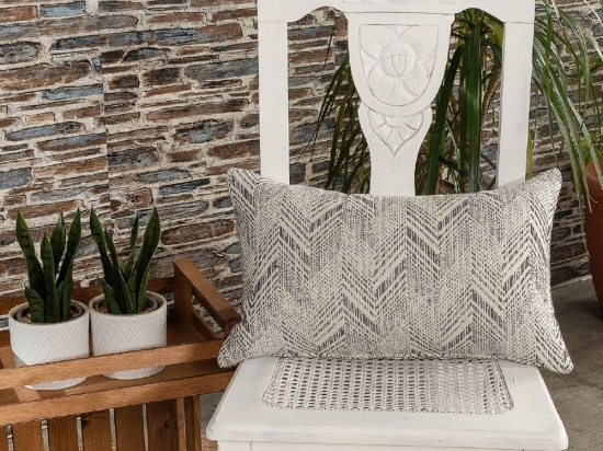 Μαξιλάρι Διακοσμητικό (Με Γέμιση) Siena 04 Grey Teoran 30X50 Βαμβάκι-Πολυέστερ