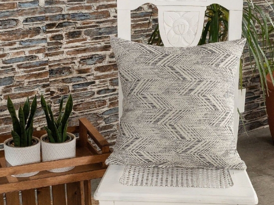 Μαξιλάρι Διακοσμητικό (Με Γέμιση) Siena 04 Grey Teoran 43X43 Βαμβάκι-Πολυέστερ