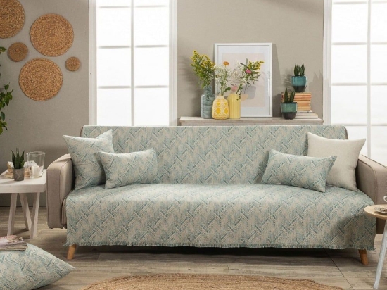 Ριχτάρι Siena 05 Blue Teoran Διθέσιο 180x250cm Βαμβάκι-Πολυέστερ
