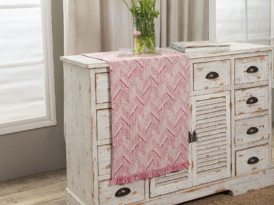Τραβέρσα Siena 06 Pink Teoran 45X180 Βαμβάκι-Πολυέστερ