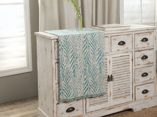 Τραβέρσα Vicenza 05 Blue Teoran 45X180 Βαμβάκι-Πολυέστερ