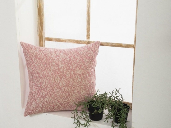 Μαξιλαροθήκη Διακοσμητική Potenza 06 Pink Teoran 43X43 Βαμβάκι-Πολυέστερ