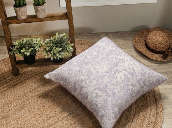 Μαξιλαροθήκη Διακοσμητική Δαπέδου Meazza 07 Purple Teoran 65Χ65 Βαμβάκι-Πολυέστερ