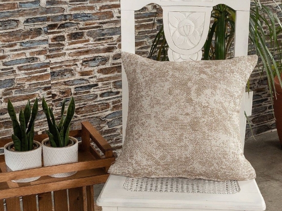 Μαξιλαροθήκη Διακοσμητική Meazza 02 Beige Teoran 43X43 Βαμβάκι-Πολυέστερ
