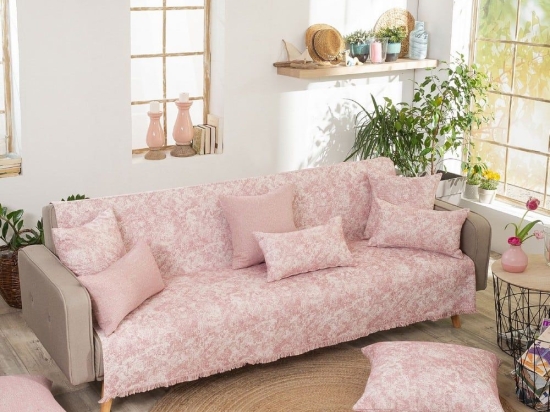 Ριχτάρι Meazza 06 Pink Teoran Πολυθρόνα 180x150cm Βαμβάκι-Πολυέστερ
