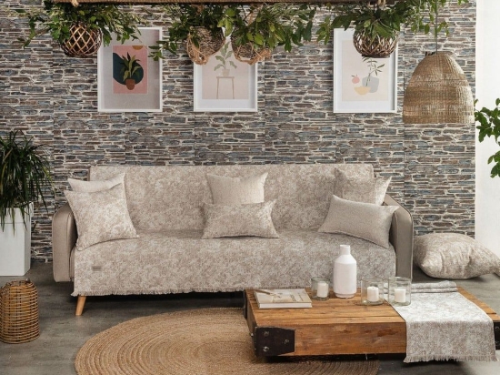 Ριχτάρι Meazza 02 Beige Teoran Πολυθρόνα 180x150cm Βαμβάκι-Πολυέστερ