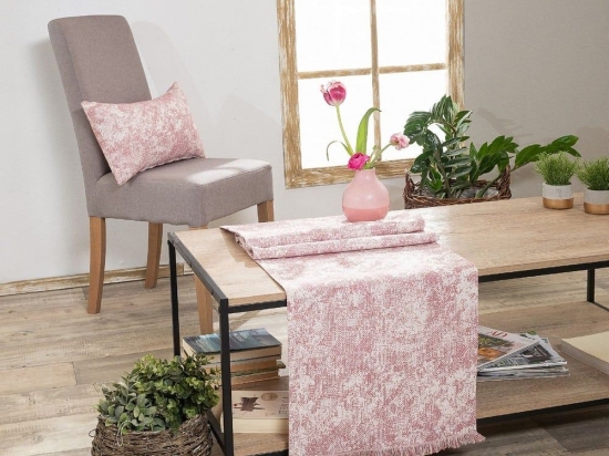 Τραβέρσα Meazza 06 Pink Teoran 45X180 Βαμβάκι-Πολυέστερ