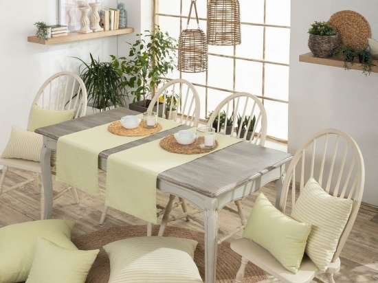 Τραβέρσα Aragona 08 Lime Teoran 40Χ160 40x160cm Βαμβάκι-Πολυέστερ