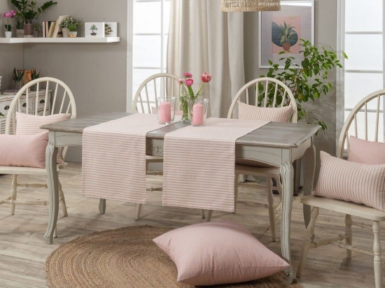 Τραβέρσα Guensa 06 Pink Teoran 40Χ160 40x160cm Βαμβάκι-Πολυέστερ
