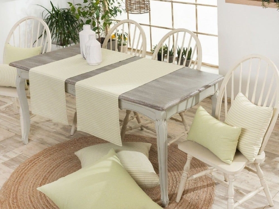 Τραβέρσα Guensa 08 Lime Teoran 40Χ160 40x160cm Βαμβάκι-Πολυέστερ
