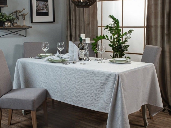 Τραπεζομάντηλο Beziers Grey Teoran 140X180 Βαμβάκι-Πολυέστερ