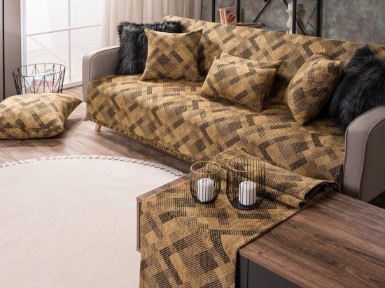 Ριχτάρι Bronx 08 Ocher Teoran Πολυθρόνα 180x150cm Ακρυλικό,Βαμβάκι, Polyester