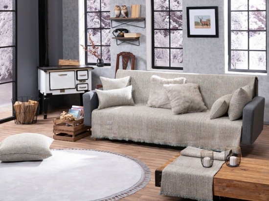 Ριχτάρι Sacramento 04 Grey Teoran Πολυθρόνα 180x150cm Ακρυλικό,Βαμβάκι, Polyester