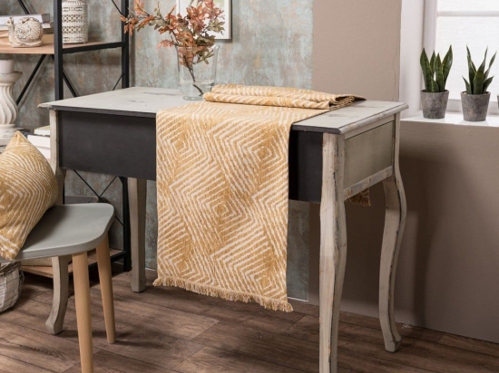 Τραβέρσα Allover Philadelphia 08 Ocher Teoran 45X180 Ακρυλικό,Βαμβάκι, Polyester