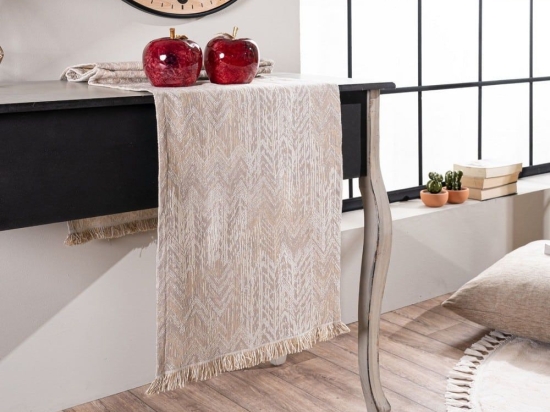 Τραβέρσα Nebraska 01 Ecru Teoran 45X180 Ακρυλικό,Βαμβάκι, Polyester
