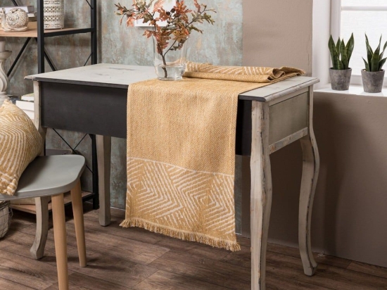 Τραβέρσα Philadelphia 08 Ocher Teoran 45X180 Ακρυλικό,Βαμβάκι, Polyester