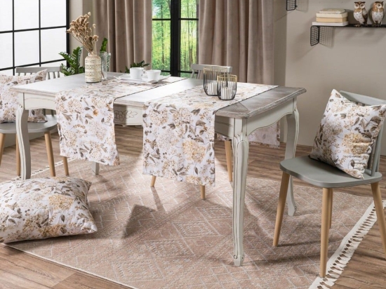 Τραβέρσα Puente Beige Teoran 40Χ160 40x160cm Βαμβάκι-Πολυέστερ
