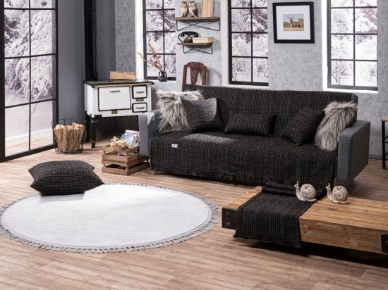 Τραβέρσα Sacramento 09 Black Teoran 45X180 Ακρυλικό,Βαμβάκι, Polyester