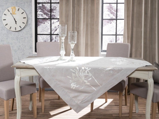 Τραπεζοκαρέ J6949 11 Grey Teoran 135X135cm Πολυέστερ