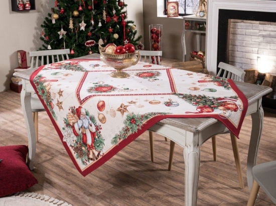 Τραπεζοκαρέ Χριστουγεννιάτικο Rhoden Red-Multi Teoran 140 X140