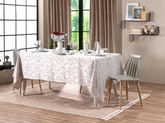 Τραπεζομάντηλο Ferrand Beige Teoran 140X180 Βαμβάκι-Πολυέστερ