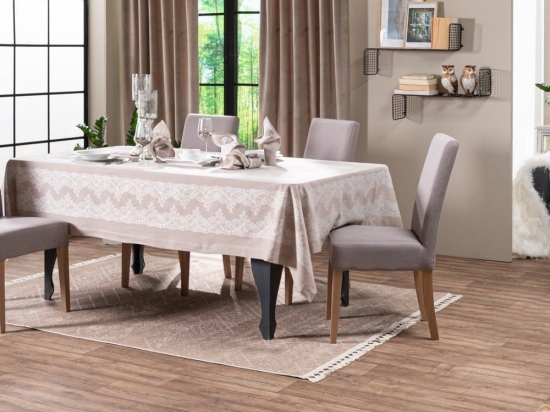 Τραπεζομάντηλο Rochelle 02 Elephant Teoran 155x230 160x230cm Βαμβάκι-Πολυέστερ