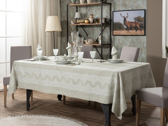 Τραπεζομάντηλο Rochelle 13 Mint Teoran 155X260 Βαμβάκι-Πολυέστερ