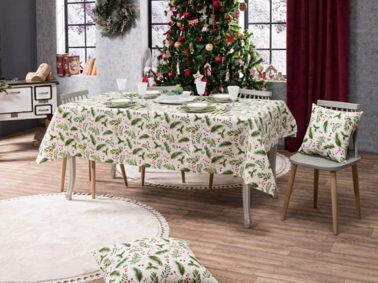 Τραπεζομάντηλο Χριστουγεννιάτικο Mainz Green-Red Teoran 135X220