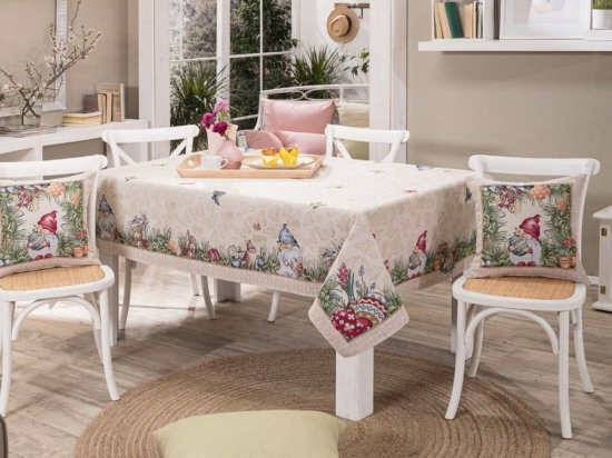Τραπεζομάντηλο Πασχαλινό Grassy Multi Teoran 140X180 140x180cm Βαμβάκι-Πολυέστερ