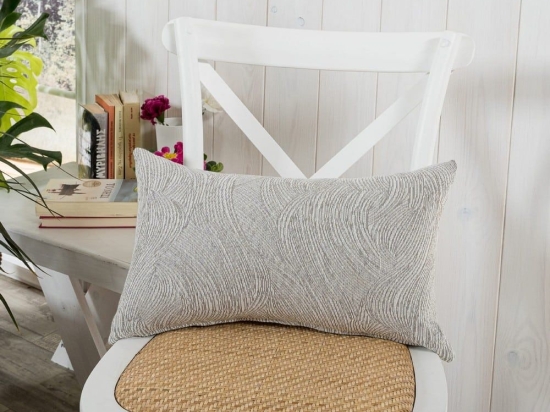 Μαξιλάρι Διακοσμητικό (Με Γέμιση) Bivona 04 Grey Teoran 30X50 Βαμβάκι-Πολυέστερ