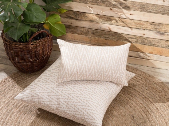 Μαξιλάρι Διακοσμητικό (Με Γέμιση) Giardino 01 Ecru Teoran 65Χ65 Βαμβάκι-Πολυέστερ