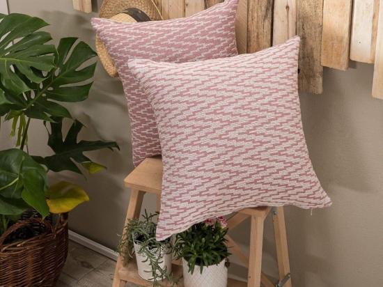 Μαξιλάρι Διακοσμητικό (Με Γέμιση) Giardino 06 Pink Teoran 43X43 Βαμβάκι-Πολυέστερ