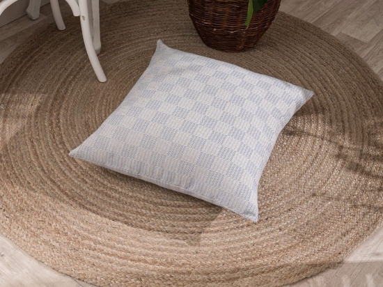 Μαξιλάρι Διακοσμητικό (Με Γέμιση) Teramo 07 Blue Teoran 65Χ65 Βαμβάκι-Πολυέστερ