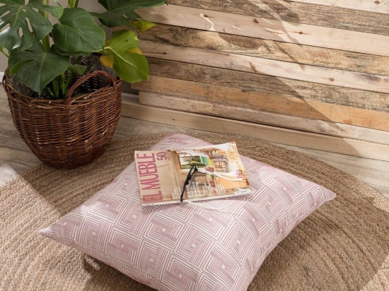 Μαξιλάρι Δικαοσμητικό (Με Γέμιση) Messina 06 Pink Teoran 65Χ65 Βαμβάκι-Πολυέστερ