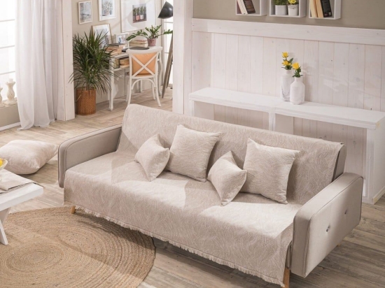 Ριχτάρι Bivona 02 Beige Teoran Τριθέσιο 180x300cm Βαμβάκι-Πολυέστερ