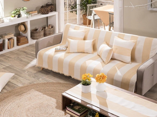 Ριχτάρι Gella 14 Yellow Teoran Πολυθρόνα 180x150cm Βαμβάκι-Πολυέστερ