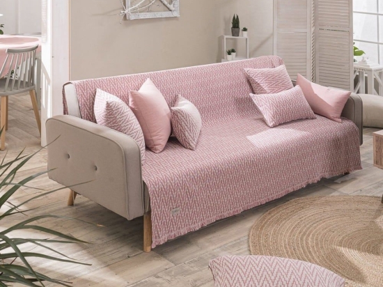 Ριχτάρι Giardino 06 Pink Teoran Διθέσιο 180x250cm Βαμβάκι-Πολυέστερ