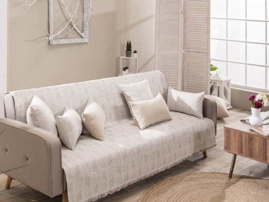 Ριχτάρι Messina 02 Beige Teoran Διθέσιο 180x250cm Βαμβάκι-Πολυέστερ
