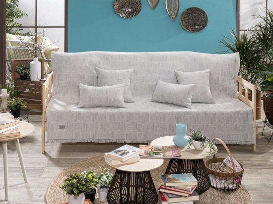 Ριχτάρι Messina 04 Grey Teoran Διθέσιο 180x250cm Βαμβάκι-Πολυέστερ