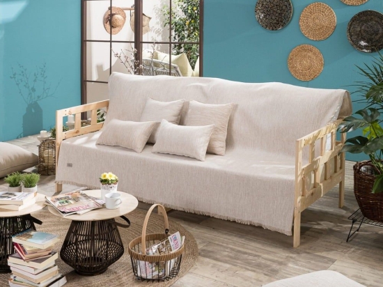 Ριχτάρι Ragusta 01 Ecru Teoran Πολυθρόνα 180x150cm Βαμβάκι-Πολυέστερ