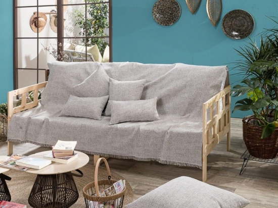 Ριχτάρι Savona 04 Grey Teoran Τριθέσιο 180x300cm Βαμβάκι-Πολυέστερ
