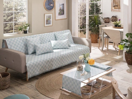 Ριχτάρι Teramo 05 Aqua Teoran Πολυθρόνα 180x150cm Βαμβάκι-Πολυέστερ