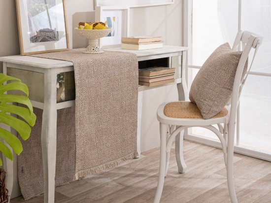 Τραβέρσα Savona 02 Beige Teoran 45X180 Βαμβάκι-Πολυέστερ