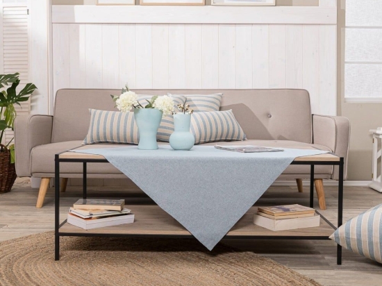 Καρέ Laredo 05 Blue Teoran 90X90cm Βαμβάκι-Πολυέστερ