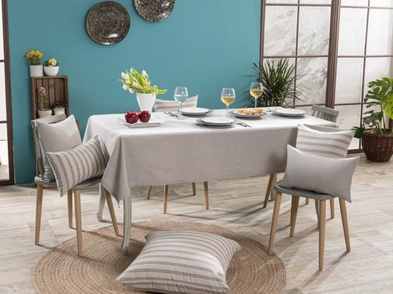 Τραπεζομάντηλο Laredo 11 Grey Teoran 135X220 Βαμβάκι-Πολυέστερ