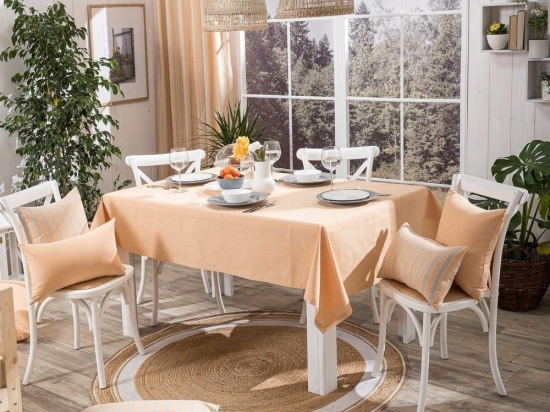Τραπεζομάντηλο Laredo 14 Peach Teoran 135X180cm Βαμβάκι-Πολυέστερ