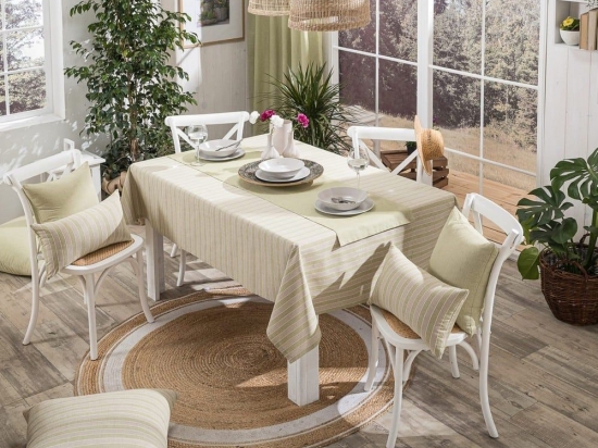 Τραπεζομάντηλο Prado 08 Lime Teoran 135X180cm Βαμβάκι-Πολυέστερ