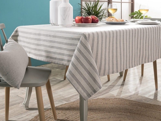 Τραπεζομάντηλο Prado 11 Grey Teoran 135X180cm Βαμβάκι-Πολυέστερ